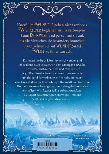 Buchcover und Innenansicht für das Buch: Wishkeeper, Band 3 - In der Eiswelt von Eterna