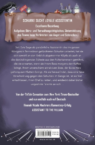 Buchcover und Innenansicht für das Buch: Assistant to the Villain - Morally Grey Fantasy Book 1