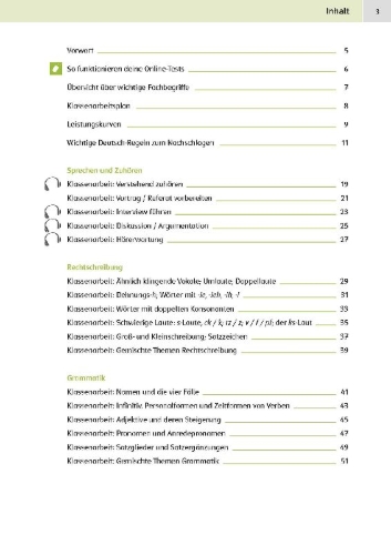 Buchcover und Innenansicht für das Buch: Klett Sicher ins Gymnasium: Klassenarbeitstrainer für den Übertritt Deutsch 4. Klasse