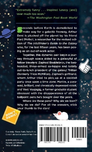 Buchcover und Innenansicht für das Buch: The Hitchhiker's Guide to the Galaxy