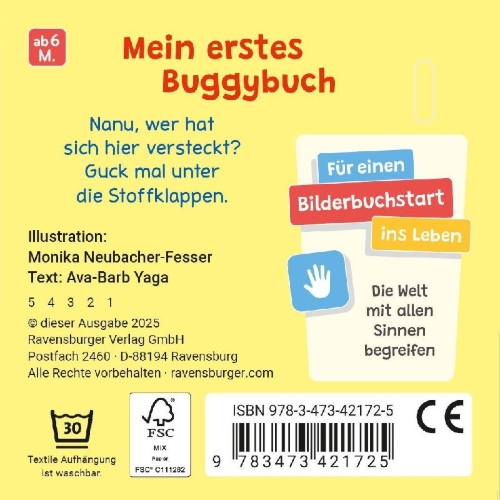 Buchcover und Innenansicht für das Buch: Mein erstes Buggybuch: Guck mal! Erste Sachen