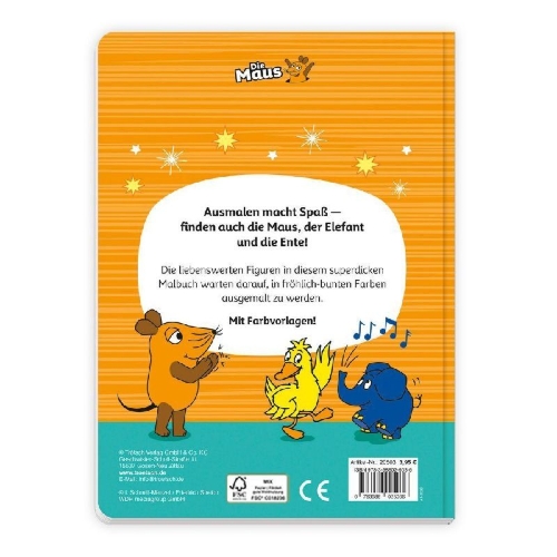 Buchcover und Innenansicht für das Buch: TRÖTSCH - Die Maus Superdickes Malbuch Ausmalbuch
