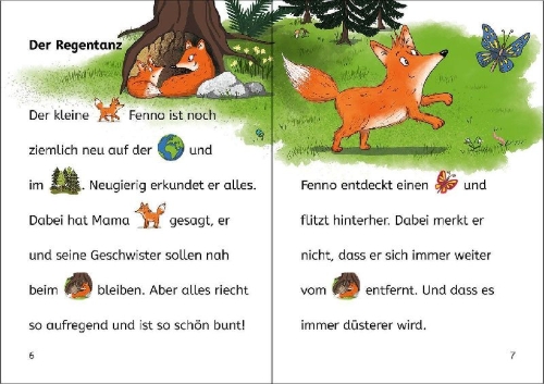 Buchcover und Innenansicht für das Buch: Bildermaus - Geschichten vom mutigen kleinen Fuchs