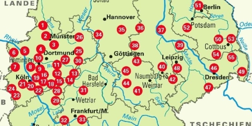 Buchcover und Innenansicht für das Buch: Die 55 schönsten E-Bike-Touren in Deutschlands Mitte