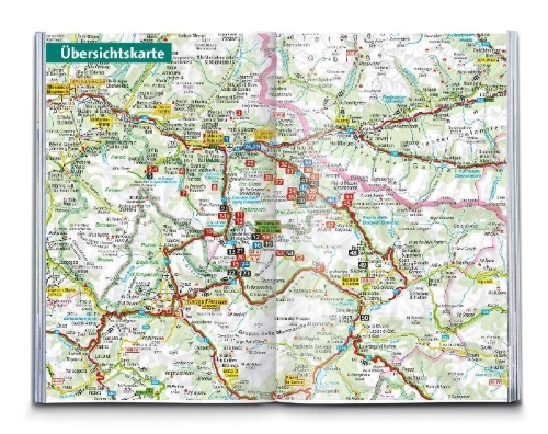 Buchcover und Innenansicht für das Buch: KOMPASS Wanderführer Sextner Dolomiten, Naturpark Drei Zinnen - Herausragende Dolomiten, 50 Touren mit Extra-Tourenkarte