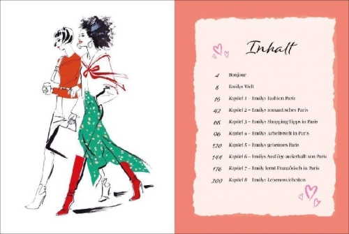 Buchcover und Innenansicht für das Buch: Emily in Paris: Paris, J'Adore!