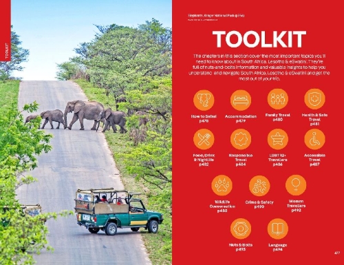 Buchcover und Innenansicht für das Buch: Lonely Planet South Africa, Lesotho & Eswatini