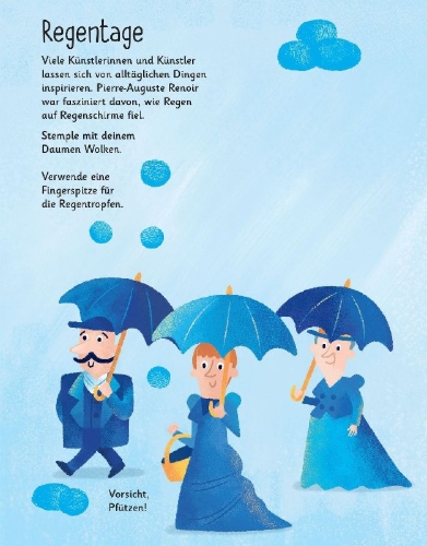 Buchcover und Innenansicht für das Buch: Fingerstempeln: Berühmte Gemälde