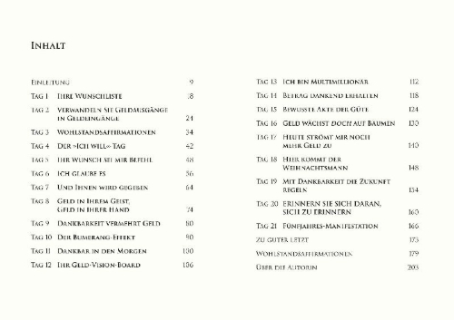 Buchcover und Innenansicht für das Buch: Countdown zum Reichtum