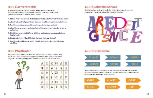 Buchcover und Innenansicht für das Buch: 365 x Gedächtnistraining für schlaue Rentner