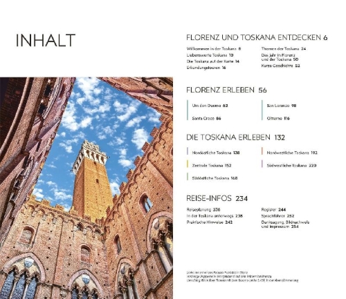 Buchcover und Innenansicht für das Buch: Vis-à-Vis Reiseführer Florenz & Toskana