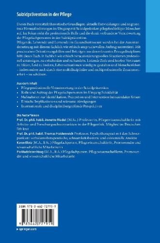 Buchcover und Innenansicht für das Buch: Suizidprävention in der Pflege