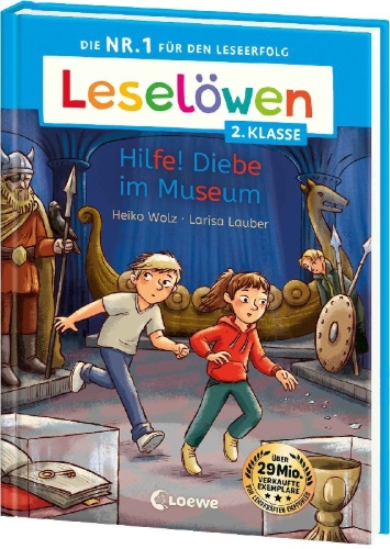 Buchcover und Innenansicht für das Buch: Leselöwen 2. Klasse - Hilfe! Diebe im Museum