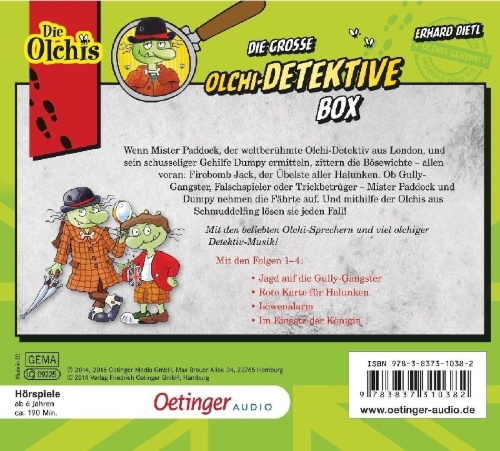 Buchcover und Innenansicht für das Buch: Die große Olchi-Detektive-Box (4CD)