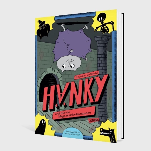 Buchcover und Innenansicht für das Buch: Hänky und die vier Megamonsterbanausen