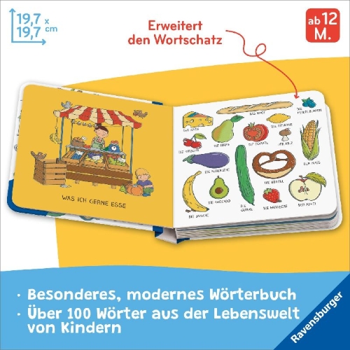 Buchcover und Innenansicht für das Buch: Meine Wörter - Meine Welt: Mein erstes buntes Wörterbuch