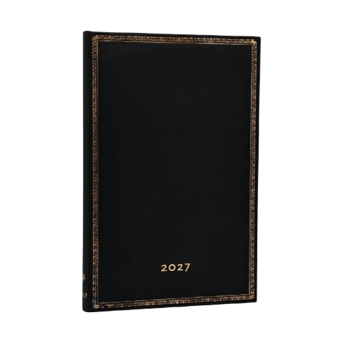 Buchcover und Innenansicht für das Buch: 12-Monatskalender 2027 Black Edition Maxi Verso