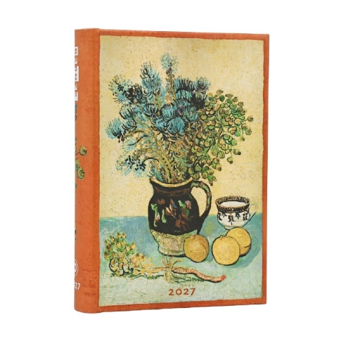 Buchcover und Innenansicht für das Buch: 12-Monatskalender 2027 Van Goghs Stillleben Mini Tagesüberblick