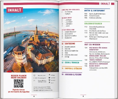 Buchcover und Innenansicht für das Buch: MARCO POLO Reiseführer Düsseldorf