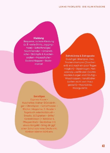 Buchcover und Innenansicht für das Buch: Dein Endometriose-Alltagshelfer
