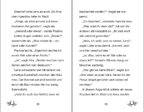 Buchcover und Innenansicht für das Buch: Ponyhof Apfelblüte - Rapunzel und der Spuk im Wald