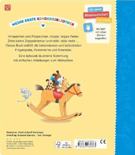 Buchcover und Innenansicht für das Buch: Meine ersten Fingerspiele und Kinderreime