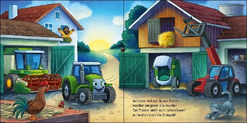 Buchcover und Innenansicht für das Buch: Gute Nacht, lieber Traktor!
