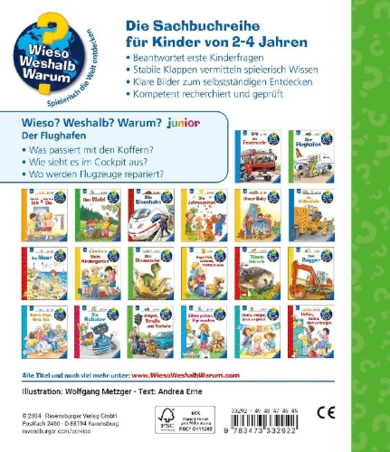 Buchcover und Innenansicht für das Buch: Wieso? Weshalb? Warum? junior, Band 3: Der Flughafen