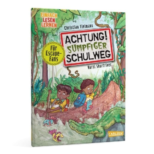 Buchcover und Innenansicht für das Buch: Achtung!: Sumpfiger Schulweg