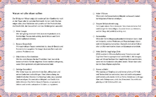 Buchcover und Innenansicht für das Buch: Niksen: The Dutch Art of Doing Nothing