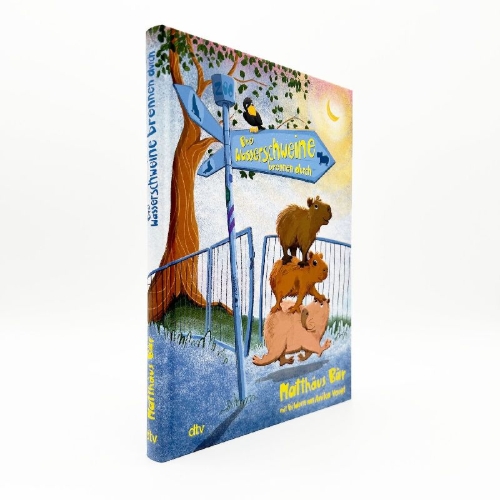 Buchcover und Innenansicht für das Buch: Drei Wasserschweine brennen durch