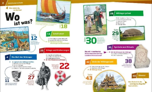 Buchcover und Innenansicht für das Buch: WAS IST WAS Band 58 Wikinger. Nordmänner zur See