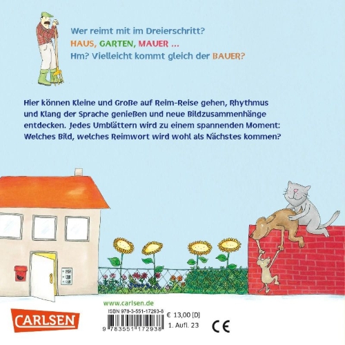 Buchcover und Innenansicht für das Buch: Hund, Katze, Maus ... Haus!
