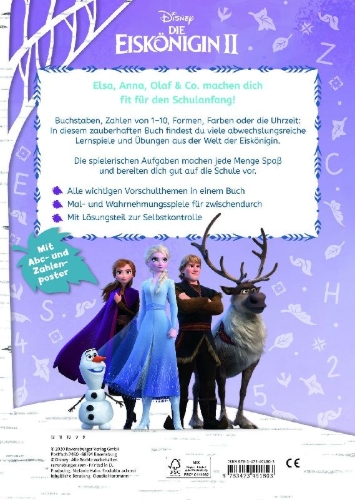 Buchcover und Innenansicht für das Buch: Disney Die Eiskönigin 2: Das große Vorschulbuch