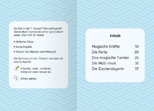 Buchcover und Innenansicht für das Buch: Barbie - Meerjungfrauen-Power: Das magische Turnier - Erstlesebuch zum Lesenlernen