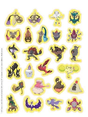 Buchcover und Innenansicht für das Buch: Pokémon: Der große Glow-in-the-Dark Stickerspaß: Stickern - Rätseln - Ausmalen