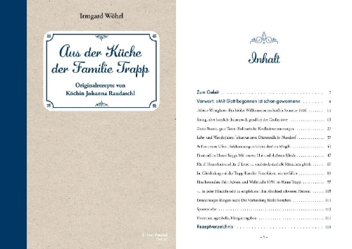 Buchcover und Innenansicht für das Buch: Aus der Küche der Familie Trapp