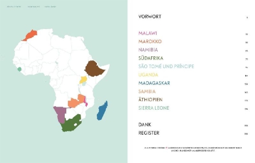 Buchcover und Innenansicht für das Buch: Eating with Africa
