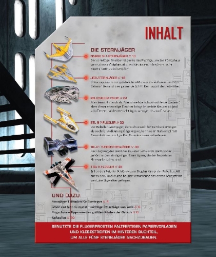 Buchcover und Innenansicht für das Buch: Star Wars Folded Flyers: Make 30 Paper Starfighters