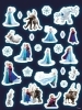 Buchcover und Innenansicht für das Buch: Disney Die Eiskönigin: Der große Glow-in-the-Dark-Stickerspaß: Stickern - Rätseln - Ausmalen
