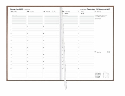 Buchcover und Innenansicht für das Buch: Terminer A5, Leinen sand 2027