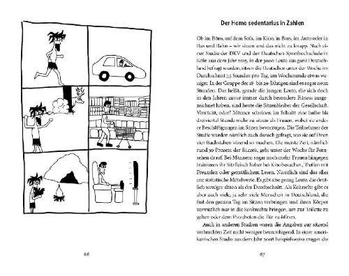 Buchcover und Innenansicht für das Buch: Sitzen ist fürn Arsch