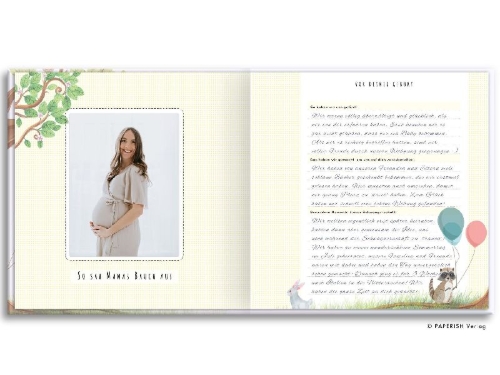 Buchcover und Innenansicht für das Buch: Babyalbum - UNSER ERSTES GEMEINSAMES JAHR (blau)