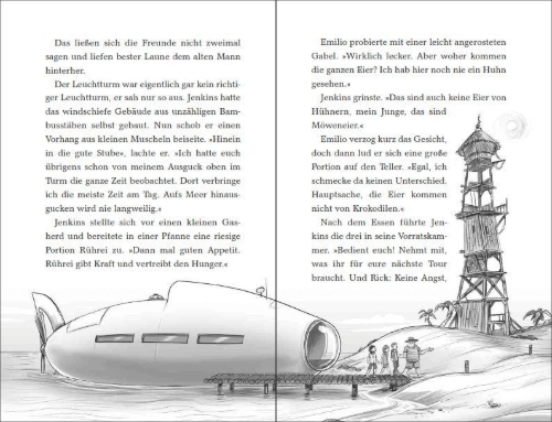Buchcover und Innenansicht für das Buch: Rick Nautilus - Gefangen auf der Eiseninsel