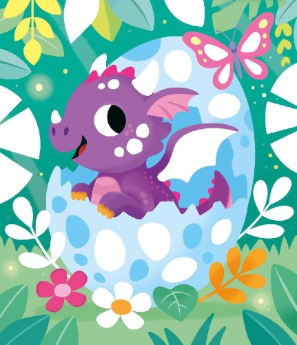 Buchcover und Innenansicht für das Buch: Mein buntes Glanzfolien-Buch: Schimmernde Drachen