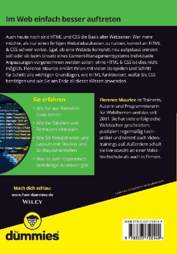 Buchcover und Innenansicht für das Buch: HTML & CSS für Dummies