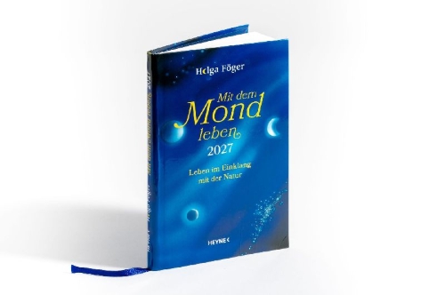 Buchcover und Innenansicht für das Buch: Mit dem Mond leben 2027