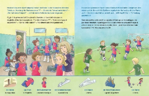 Buchcover und Innenansicht für das Buch: Fußball (Deutsch-Italienisch)