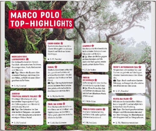 Buchcover und Innenansicht für das Buch: MARCO POLO Reiseführer Madeira, Porto Santo