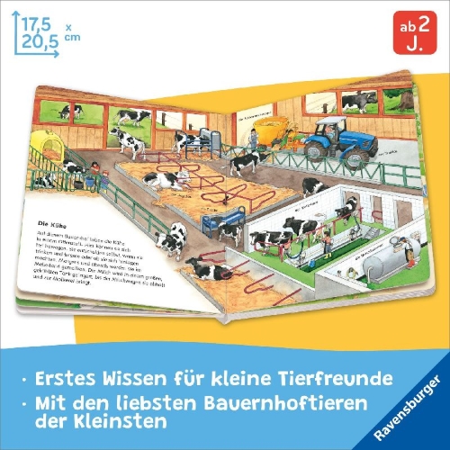 Buchcover und Innenansicht für das Buch: Entdecke die Bauernhoftiere